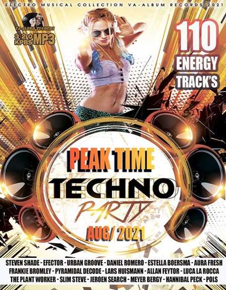 VA - Peak Time: Techno Party (2021) MP3. Скачать торрент